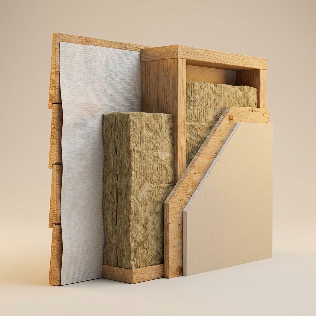 Wall assembly diagram showing insulation layers behind Calgary home siding