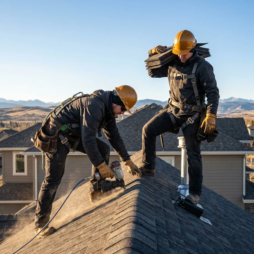 Roof installation in progress